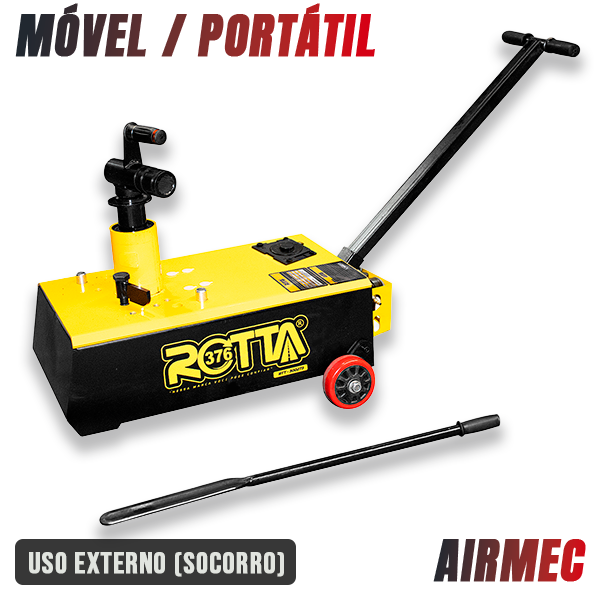 desmontadora de pneus móvel com pistão e controle remoto - rotta